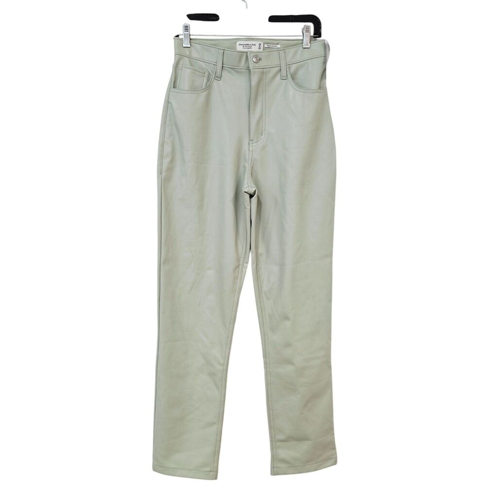 Abercrombie & Fitch Vegan Leather Pants 28 6L The 90s Straight Ultra High Rise